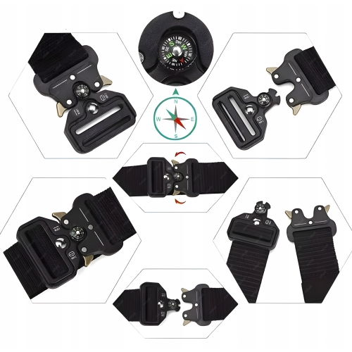 PASEK PAS TAKTYCZNY NYLON SURVIVAL KLAMRA QUICK RELEASE KOMPAS RT0409 125cm