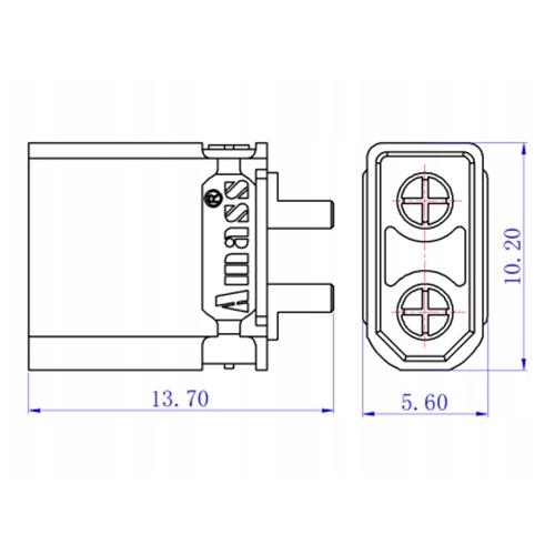 AMASS KONEKTOR ZŁĄCZE WTYKOWE WTYCZKA MĘSKA XT30U