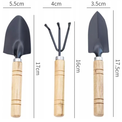 ZESTAW OGRODOWY OGRODNICZY DREWNIANY SZPADELEK ŁOPATKA WĄSKA GRABKI PAZURKI
