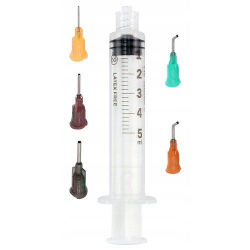 STRZYKAWKA 5ml IGŁA DOZOWNICZA 15G 16G 19G 20G 23G