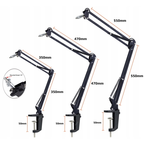 UCHWYT DO STOŁU BLATU BIURKOWY 55x55 RAMIĘ WYSIĘGNIK KAMERY M5,5 RT0249