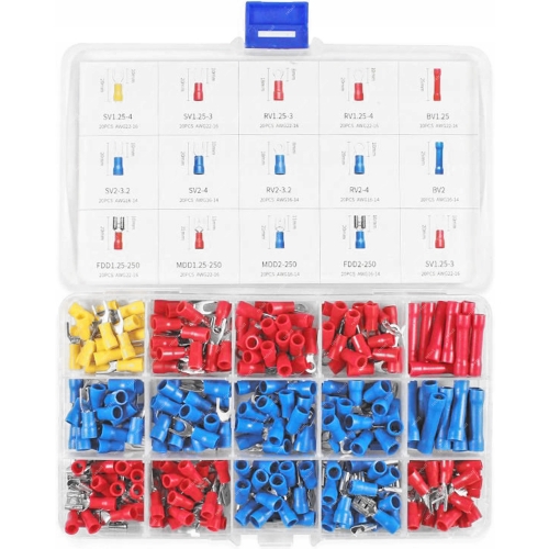 ZACISKARKA DO KONEKTORÓW SN-02C DOKŁADNA + 280X KONEKTORY OCZKOWE WIDEŁKOWE