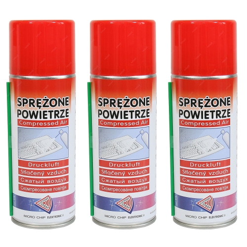 CZYSZCZENIE KLAWIATURY SPRĘŻONE POWIETRZE DO CZYSZCZENIA KOMPUTERA 3X 400ML