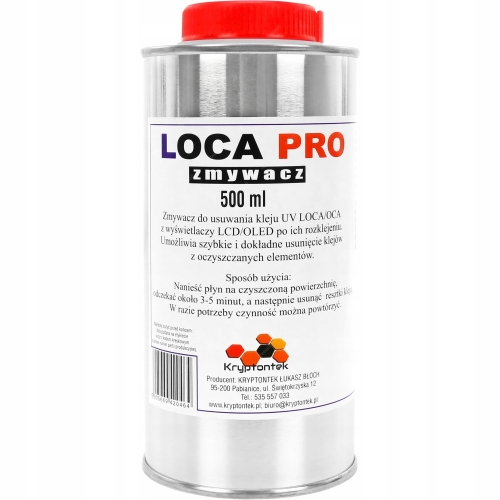 ZMYWACZ USUWANIA KLEJU Z WYŚWIETLACZY DYSPERGATOR ROZPUSZCZA LOCA PRO 500ml