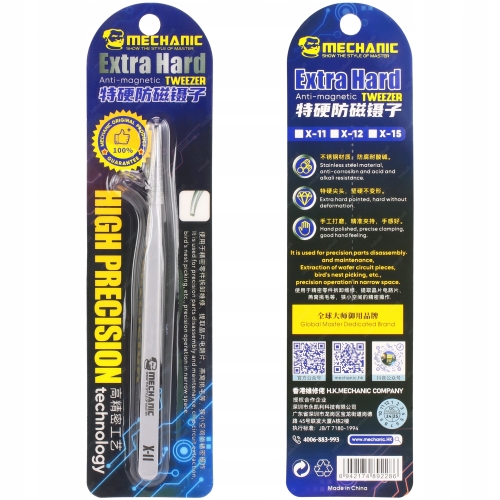 OSTRA MIKRO PĘSETA PINCETA PROSTA PRECYZYJNA SERWIS BRWI BGA MECHANIC X-11