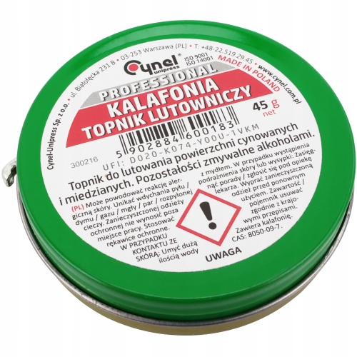 CYNA TOPNIK AMTECH RMA 223 UV KALAFONIA PLECIONKA + UCHWYT MONTAŻOWY ZD-11E