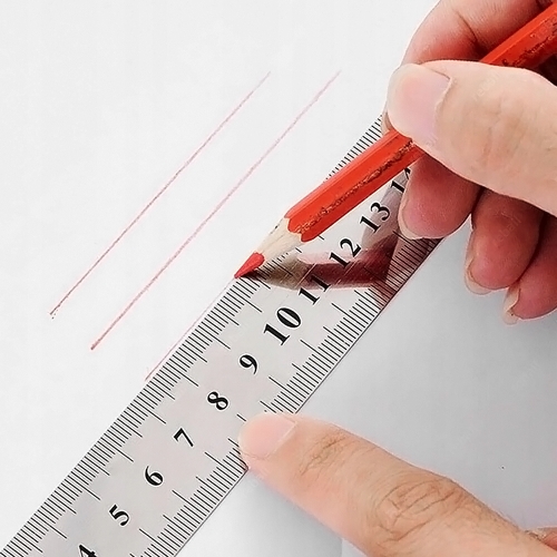 PRECYZYJNA LINIJKA METALOWA DWUSTRONNA 15cm 6cali MOCNA NIEZBĘDNA W GARAŻU