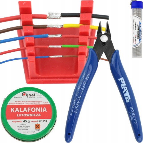 AKCESORIA LUTOWNICZE SZCZYPCE PLATO 170+ UCHWYT DO PRZEWODÓW CYNA KALAFONIA