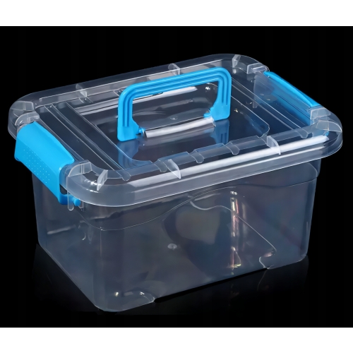 POJEMNIK PUDEŁKO ORGANIZER ZAMYKANY Z RĄCZKĄ DO PRZENOSZENIA PRZEZROCZYSTY