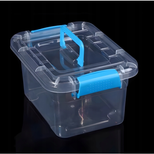 POJEMNIK PUDEŁKO ORGANIZER ZAMYKANY Z RĄCZKĄ DO PRZENOSZENIA PRZEZROCZYSTY