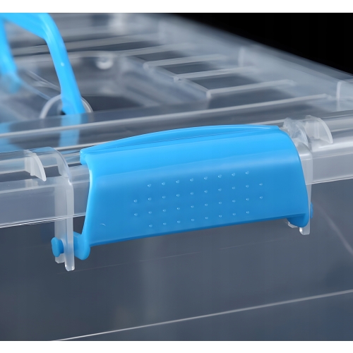 POJEMNIK PUDEŁKO ORGANIZER ZAMYKANY Z RĄCZKĄ DO PRZENOSZENIA PRZEZROCZYSTY