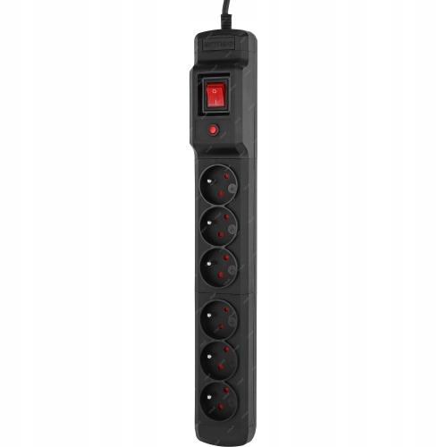 PRZEDŁUŻACZ LISTWA ZASILAJĄCA ANTYPRZEPIĘCIOWA 6 GNIAZD ARCON M6 2500W 1,5m