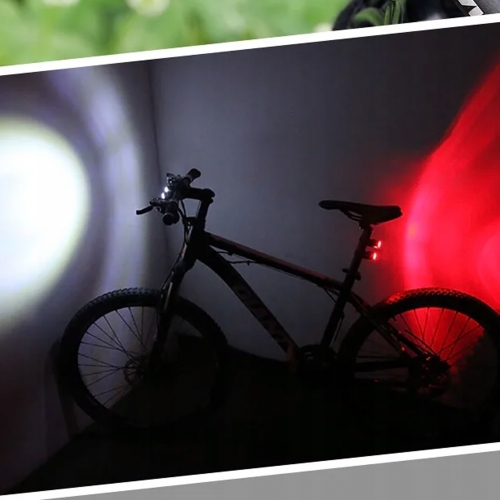 LAMPKA ROWEROWA PRZEDNIA LED ALUMINIOWA OŚWIETLENIE ROWEROWE 3 TRYBY MIGA