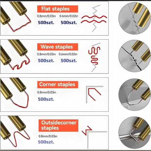 ZSZYWKI RS28 RS26 ZESTAW 3000SZT. + ZSZYWARKA DO PLASTIKU H50 + PODRĘCZNIK