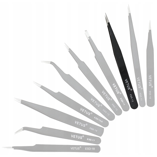 PĘSETA PRECYZYJNA PINCETA METALOWA PENSETA PROSTA DO BRWI RZĘS VETUS ESD-12
