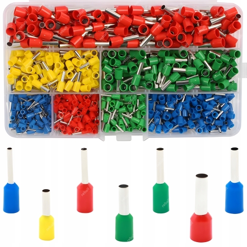 TULEJKI DO ZACISKARKI DUŻY ZESTAW TULEJEK DO PRZEWODÓW 700szt 10-22AWG