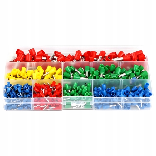 TULEJKI DO ZACISKARKI DUŻY ZESTAW TULEJEK DO PRZEWODÓW 700szt 10-22AWG