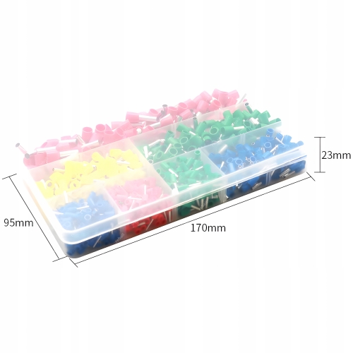 TULEJKI DO ZACISKARKI DUŻY ZESTAW TULEJEK DO PRZEWODÓW 700szt 10-22AWG