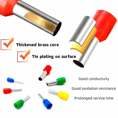 TULEJKI DO ZACISKARKI DUŻY ZESTAW TULEJEK DO PRZEWODÓW 700szt 10-22AWG