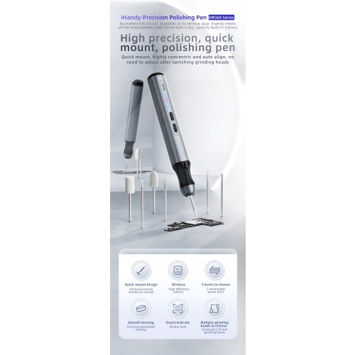 SZLIFIERKA TRZPIENIOWA MINI POLERKA BEZPRZEWODOWA USB PCB QIANLI DM360-K