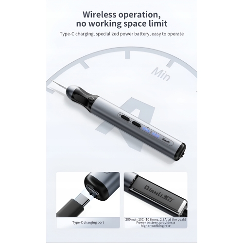 SZLIFIERKA TRZPIENIOWA MINI POLERKA BEZPRZEWODOWA USB PCB QIANLI DM360-K