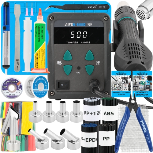 ZESTAW STACJA LUTOWNICZA HOT AIR SPAWARKA PLASTIKU AIFEN 868D 500C XXLv3