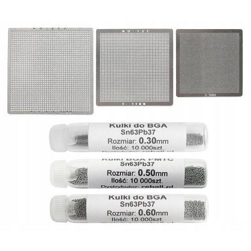 ZESTAW SITA BGA UNIWERSALNE SITO 0,3 0,5 0,6mm + 3x KULKI PMTC