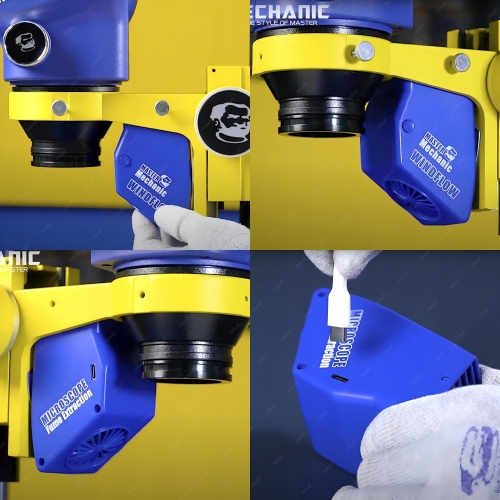 ZESTAW POCHŁANIACZ OPARÓW DYMU MECHANIC DO MIKROSKOP USB-C + FILTR