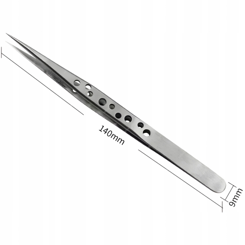 OSTRA MIKRO 0,2MM PĘSETA PINCETA PROSTA PRECYZYJNA SERWIS BRWI RZĘSY SAK-11