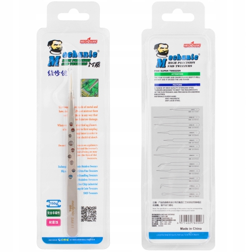 OSTRA MIKRO 0,2MM PĘSETA PINCETA PROSTA PRECYZYJNA SERWIS BRWI RZĘSY SAK-11