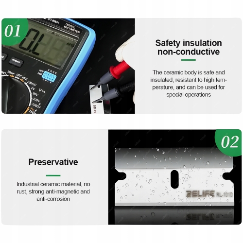 SKROBAK 3x OSTRZE ŻYLETKA CERAMICZNA KLEJU NALEPEK SZYB AUTA RL-023A