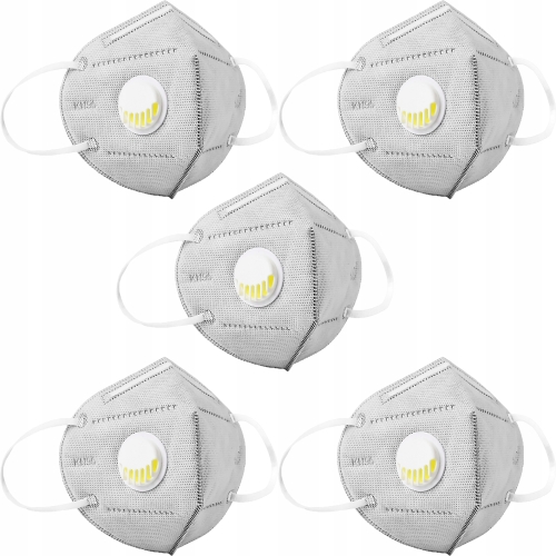 5x MASKA MASECZKA OCHRONNA ANTYSMOGOWA PRZECIWPYŁOWA ZAWÓR KN95 FFP2
