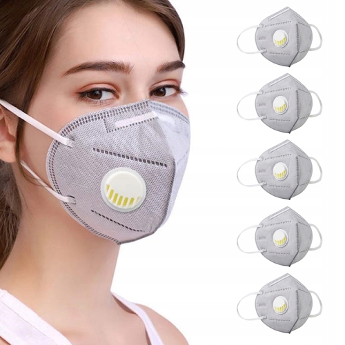 5x MASKA MASECZKA OCHRONNA ANTYSMOGOWA PRZECIWPYŁOWA ZAWÓR KN95 FFP2