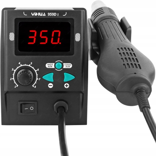 STACJA LUTOWNICZA HOT AIR NA GORĄCE POWIETRZE YIHUA 959D-I 700W + AKCESORIA