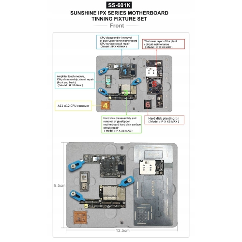 PLATFORMA NAPRAWCZA UCHWYT DO PCB IPHONE X XS MAX SS-601K NAPRAWA IPHON