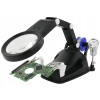 TRZECIA RĘKA DO LUTOWANIA RT0077 UCHWYT PCB LUPA 75mm 10x LED UCHWYT KOLBY
