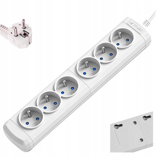 LISTWA ZASILAJĄCA PRZEDŁUŻACZ ARC6-G 1,5m 6 GNIAZD 10A POLSKA JAKOŚĆ 2500W