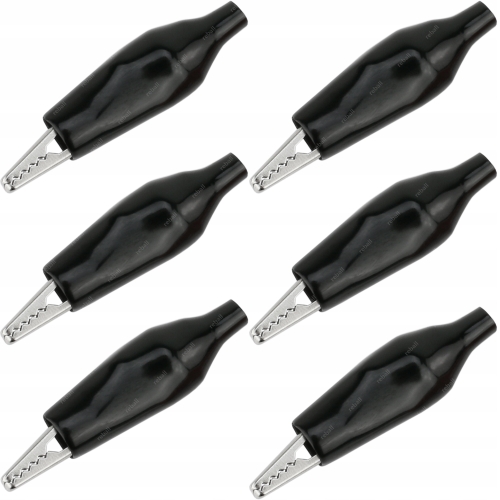 6SZT HQ KROKODYLKI CZARNY 35mm IZOLOWANY NA KABEL