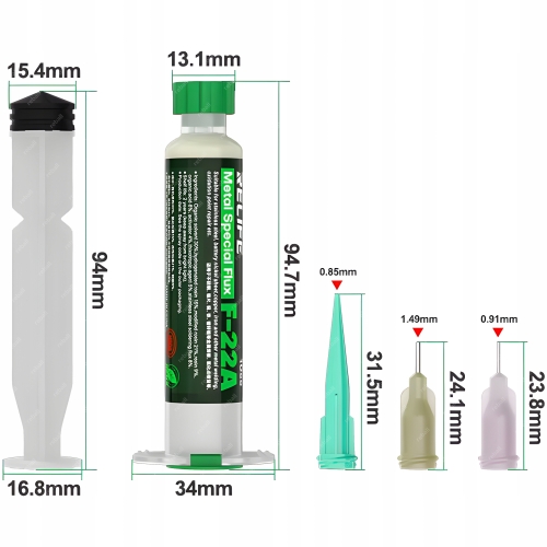 PASTA LUTOWNICZA TOPNIK RELIFE F-22A 10g DO LUTOWANIA METALI BATERII 3 IGŁY