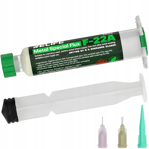 PASTA LUTOWNICZA TOPNIK RELIFE F-22A 10g DO LUTOWANIA METALI BATERII 3 IGŁY