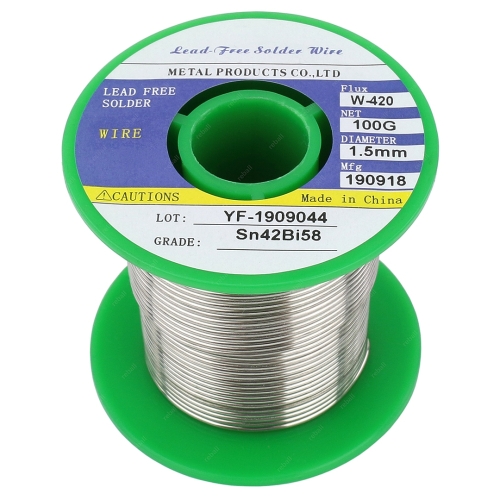 CYNA NISKOTOPLIWA 138C 100g Sn42Bi58 1,5mm + TOPNIK WYSOKA JAKOŚĆ CZYSTOŚĆ