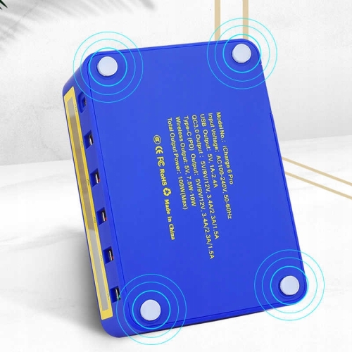 ŁADOWARKA USB C USB A BEZPRZEWODOWA QC 3.0 + PD + INDUKCYJNA - 6 USB + IND