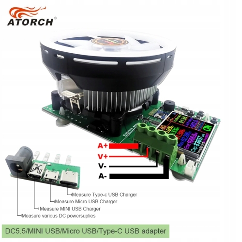 SZTUCZNE OBCIĄŻENIE ELEKTRONICZNE AKTYWNE DL24P-PLUS 25A 180W ATORCH BT 25A