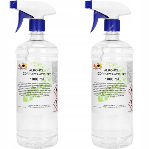 ALKOHOL IZOPROPYLOWY IZOPROPANOL IPA 70% DO ODTŁUSZCZANIA CZYSZCZENIA 2x 1L
