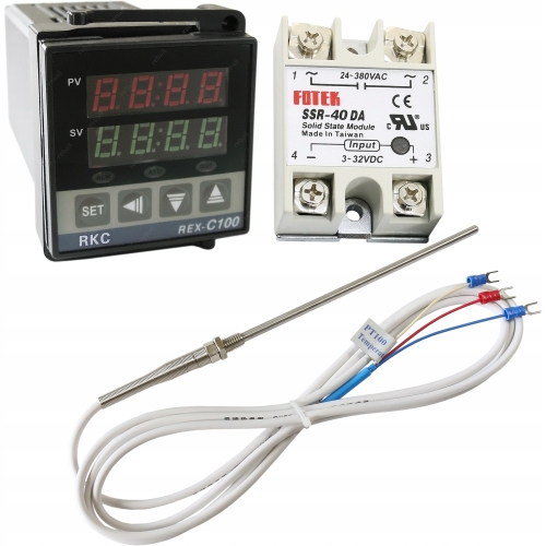 STEROWNIK REX C100 230+SSR 40A+PT100 M8 5x150 3PIN