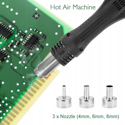 STACJA HOT AIR + LUTOWNICA PRECYZYJNA KOLBOWA 8586B 2w1 +PORADNIK LUTOWANIA