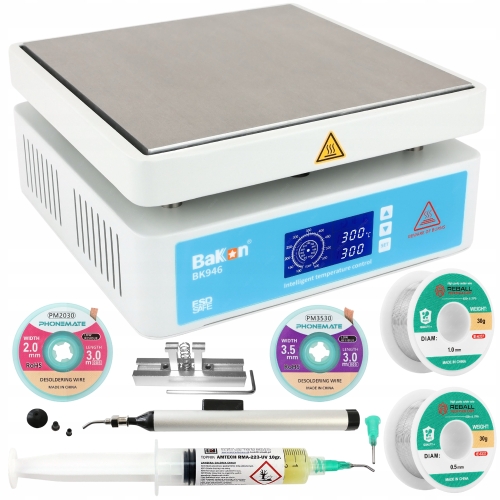 TOPNIK PASTA AMTECH 223 UV CYNA ZESTAW + PODGRZEWACZ BGA LCD LED BK946 650W