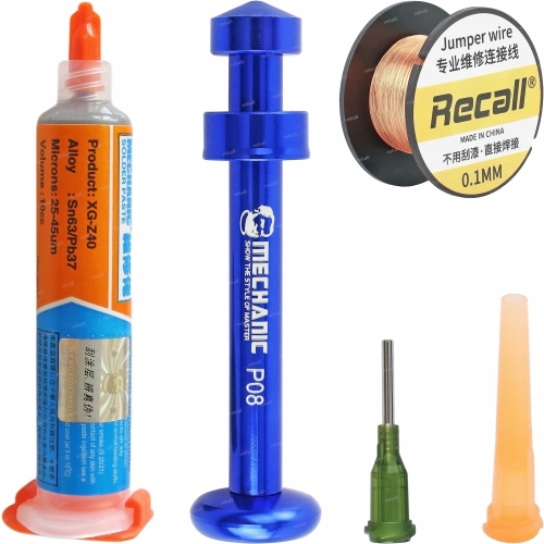 PASTA LUTOWNICZA MECHANIC XG-Z40 35g POPYCHACZ TŁOK DRUT MIEDZIANY +2x IGŁA