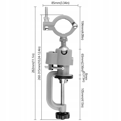 UCHWYT STATYW DO WIERTARKI SZLIFIERKI STOJAK STOŁOWY KĄTOWY 360° 25-43mm