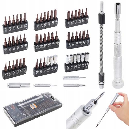 ZESTAW ŚRUBOKRĘTÓW PRECYZYJNYCH BITÓW TORX JAKEMY JM-8166 DO TELEFONÓW 61w1